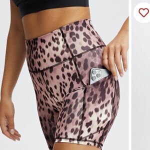 Fabletics Pureluxe Oasis bra and shorts set size M cheetah spotted